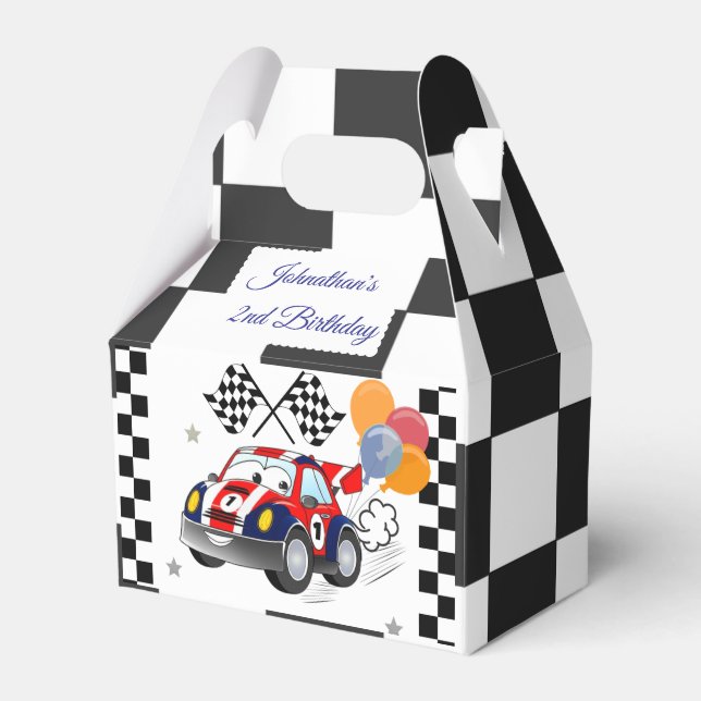 Racing Birthday Bevorzugungsboxen | Schnell 1 und  Geschenkschachtel (Vorderseite)