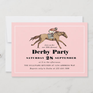 Racing Birthday Derby Party Pink Einladung