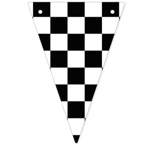 Racing Black and White Checkered Wimpelkette