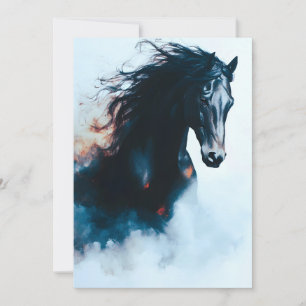 Racing Black Horse Portrait Minimalistisch Ankündigung