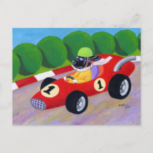 Racing Black Labrador Postkarte