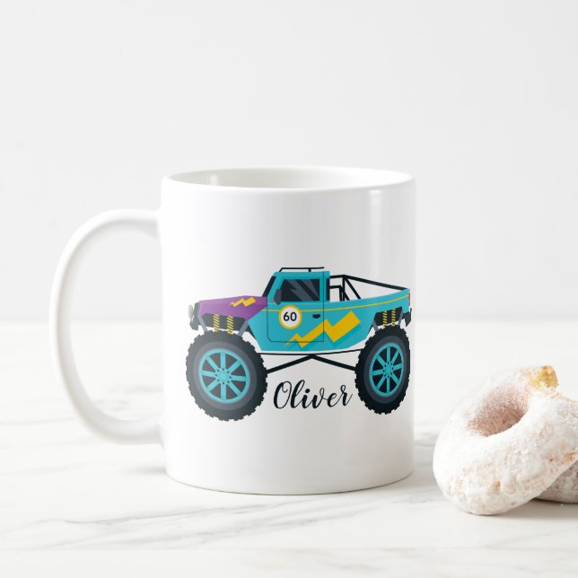 Racing Boy's Monster Truck Kaffeetasse (Mit Donut)