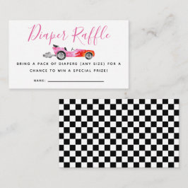 Racing Car Baby Dusche Windelwanne Raffle Ticket Begleitkarte