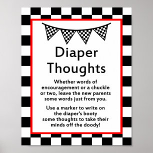 Racing Car Baby Duschzeichen DRUCKT Poster