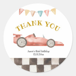 Racing Car Birthday Vielen Dank, dass Sie Sticker