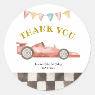 Racing Car Birthday Vielen Dank, dass Sie Sticker