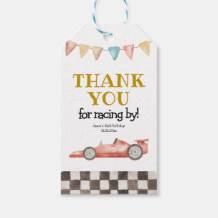 Racing Car Birthday Vielen Dank Tag Geschenkanhänger
