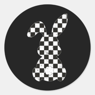 Racing Car Flag Bunny Happy Oaster Race Car Boys G Runder Aufkleber