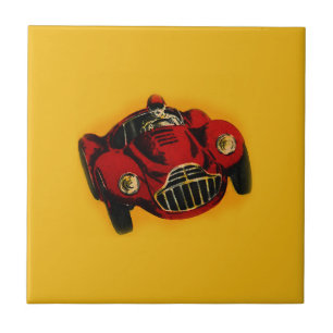 Racing Car Rot Gelb Altes Auto Fliese