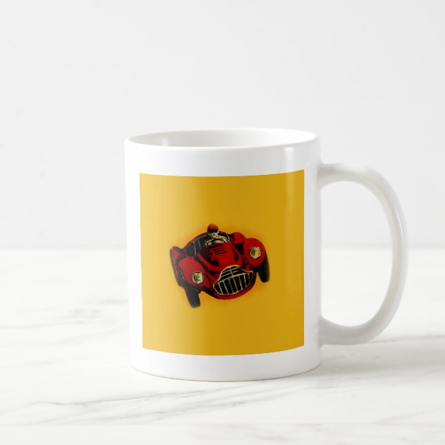 Racing Car Rot Gelb Altes Auto Tasse (Rechts)
