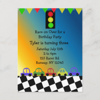 Racing Car Traffic Light Geburtstagsparty Einladun Einladung