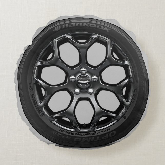 Racing Car Wheel Rim Gran Turismo Film GT7 Rundes Kissen (Vorderseite)
