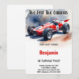 Racing Car, zwei schnell zum Geburtstag Einladung