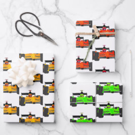 Racing Cars geteerte Design Wrapping Paper Sheets Geschenkpapier Set