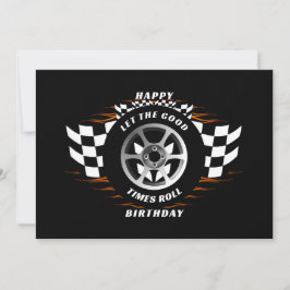 Racing Checkered Flag Happy Birthday Occasions    Feiertagskarte