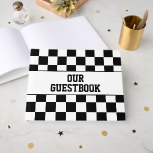 Racing Checkered Sieger Flag Schwarz-Weiß Gästebuch