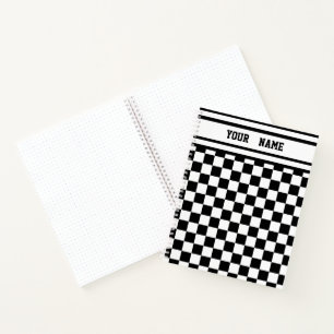 Racing Checkered Sieger Flag Schwarz-Weiß Notizbuch