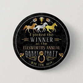 Racing Derby Day Party Art Deco Gewinner Preis Button