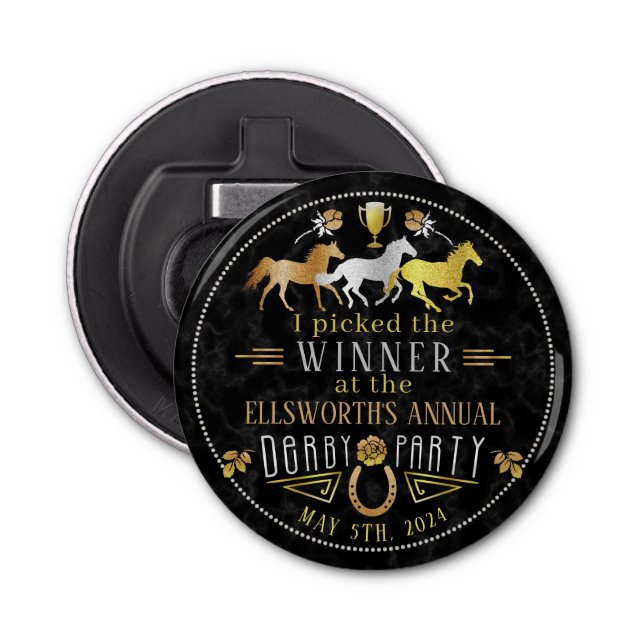 Racing Derby Day Party Art Deco Gewinner Preis Flaschenöffner (Vorderseite)