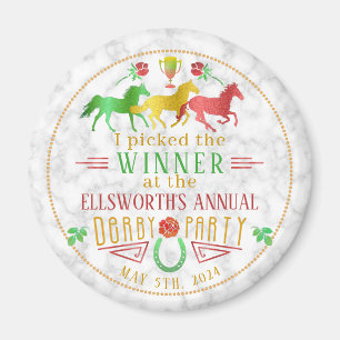 Racing Derby Day Party Colorful Gewinner Preis Magnet