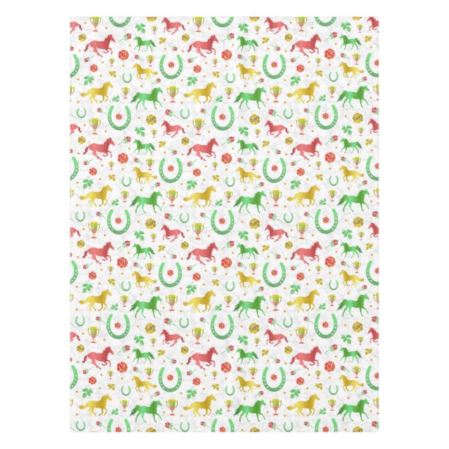 Racing Derby Day Party farbenfrohe Muster Tischdecke (Vorderseite)