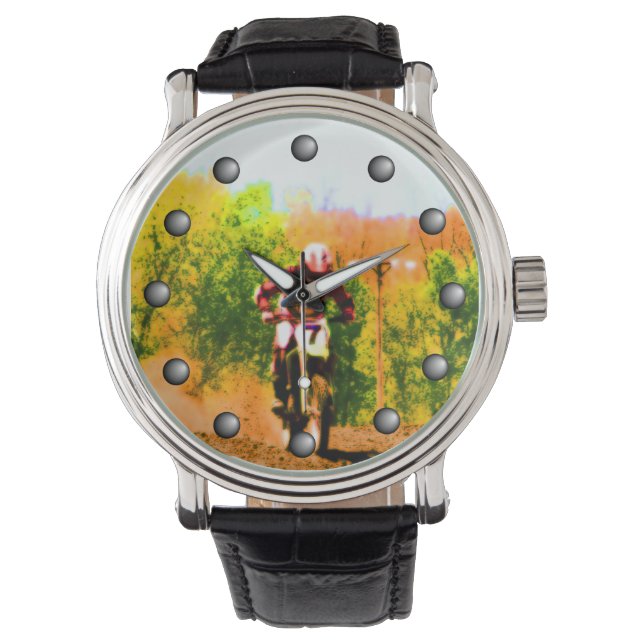 Racing Dirtbike Daredevil Armbanduhr (Vorderseite)