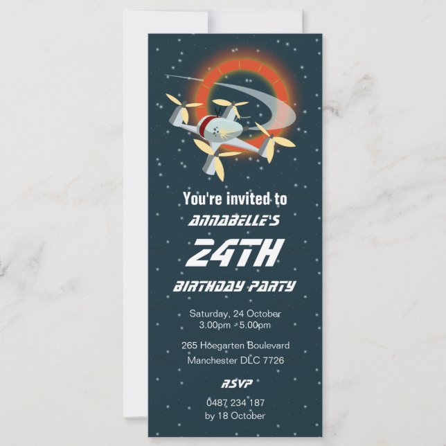 Racing-Drohne Einladung (Vorderseite)