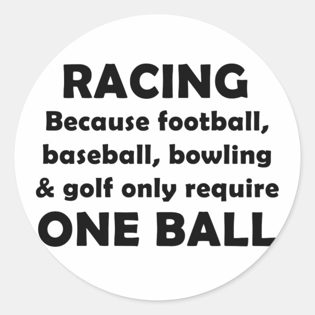 Racing erfordert Kugeln Runder Aufkleber (Vorderseite)