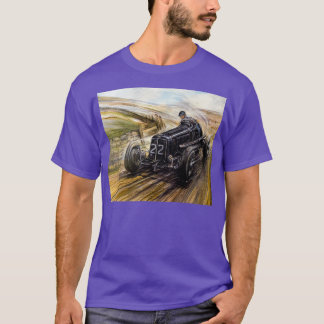 Racing Fahrzeug Vintage Black Race Car auf Schiene T-Shirt