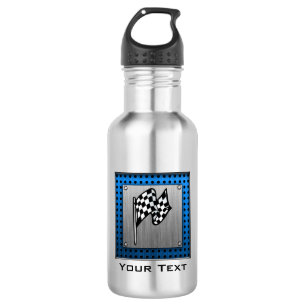 Racing Flag mit gepinseltem Metallaussehen Trinkflasche