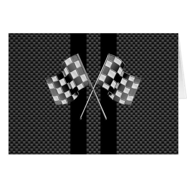 Racing Flags auf Streifen Carbon Fibre wie Style (Vorderseite (Horizontal))