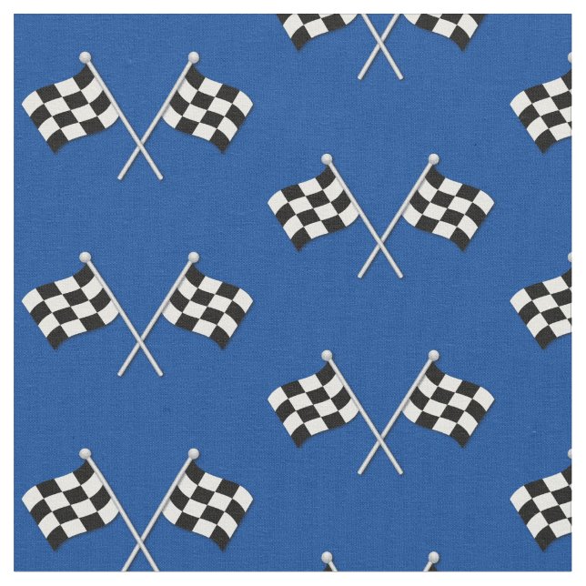 Racing Flags Niedlich Blue Stoff (Nahaufnahme)