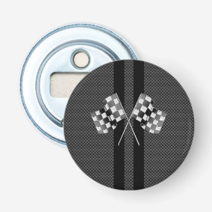 Racing Flags Stripes im Carbon Fibre Style Dekor Flaschenöffner