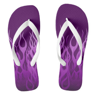 Racing Flames im klassischen Button Stripe Style Flip Flops