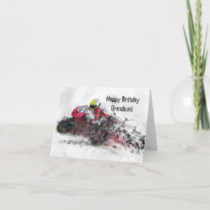 RACING GRANDSON BIRTHDAY CARD KARTE