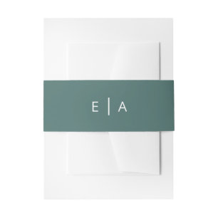 Racing Green Simple Initials Monogram Moderner Sch Einladungsbanderole