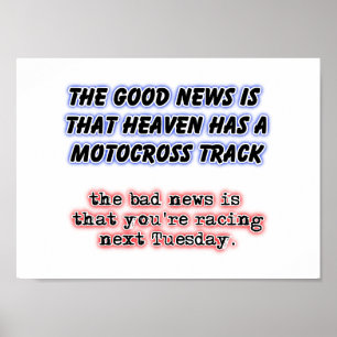 Racing in Heaven Dirt Bike Motocross Poster