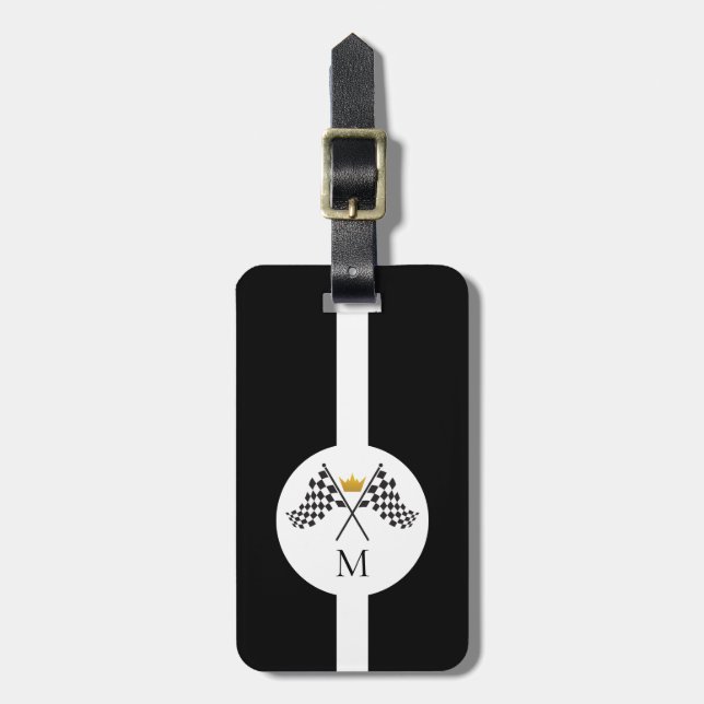 Racing Initial Monogram Reise Gepäckanhänger (Vorderseite vertikal)