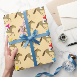 Racing Jockeys Muster Geschenkpapier