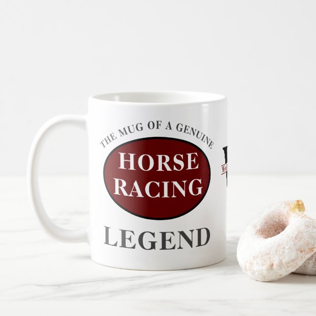 Racing Legend Monogram Fügen Sie Ihren Namen hinzu Kaffeetasse (Mit Donut)