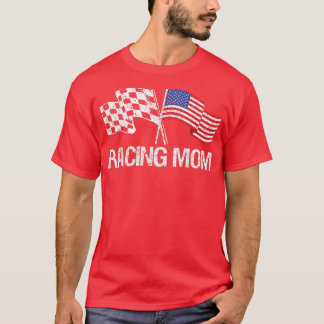 Racing Mama US Racing Flag für Race Car Partys T- T-Shirt