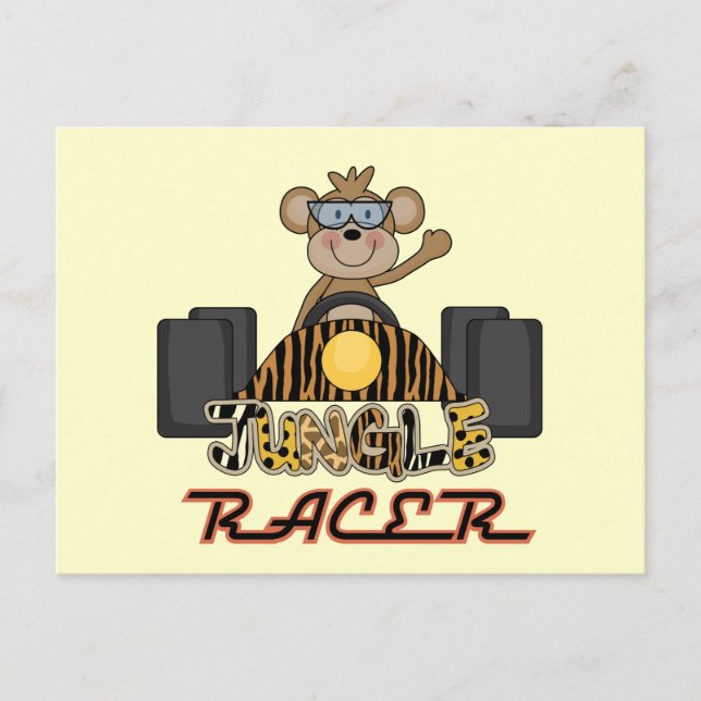Racing Monkey Tshirts und Geschenke Postkarte (Vorderseite)