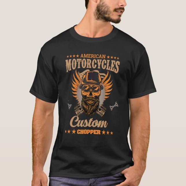 Racing Motorrad-Racing Motorrad Riker Rocker Motor T-Shirt (Vorderseite)