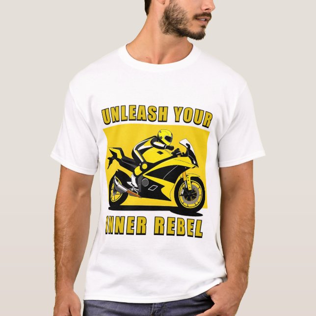 Racing Motorrad und Fahrer T-Shirt (Vorderseite)