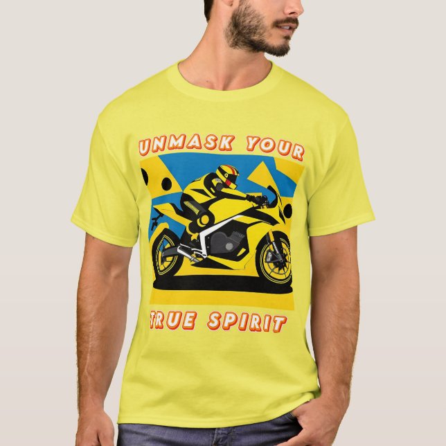 Racing Motorrad und Fahrer T-Shirt (Vorderseite)
