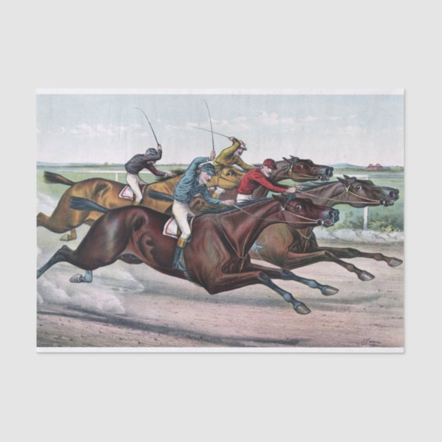 Racing Neck und Neck Decoupage Seidenpapier (Vorderseite)