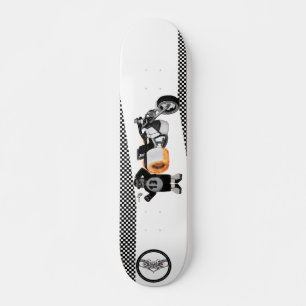 Racing Panda Patrol Schwarz-Weiß detailliert Skateboard