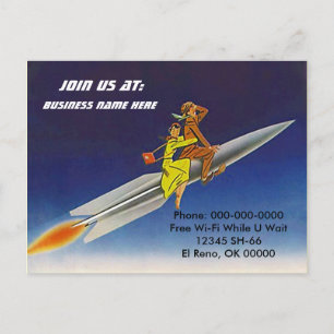 Racing-PC der Postcard Retro Rocket Ship Riders Postkarte