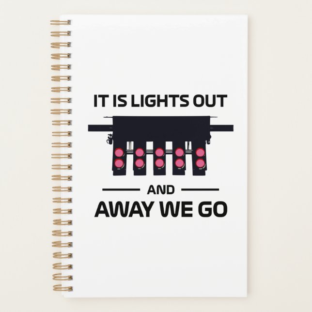 Racing Race Start Race Car Lights Out Sprichwort Planer (Vorderseite)