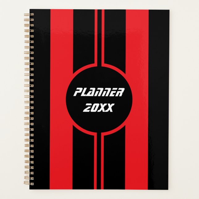 Racing Red Black Double Stripes Sport Custom Planer (Vorderseite)